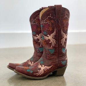 Girls Corral boot Western Cowgirl Cowboy Brown 3.5